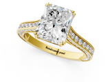 Yellow gold Radiant Diamond Solitaire with Pave Band and Six-Prong Setting_33