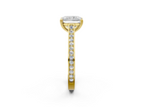 Yellow gold Radiant Diamond Solitaire with Pave Band and Six-Prong Setting_34