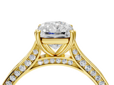 Yellow gold Radiant Diamond Solitaire with Pave Band and Six-Prong Setting_36