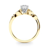 Yellow gold Radiant Diamond Swirl Band with Prong Setting 2