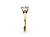 Yellow gold Radiant Diamond Three-Stone Ring with Trapezoid Side Stones and Prong Setting_25