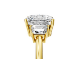 Yellow gold Radiant Diamond Three-Stone Ring with Trapezoid Side Stones and Prong Setting_28