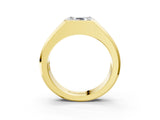 Yellow gold Radiant Diamond Wide Bezel Mens Ring_27