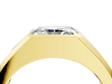 Yellow gold Radiant Diamond Wide Bezel Mens Ring_28