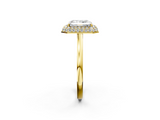 Yellow gold Radiant Halo Diamond Engagement Ring with Solitaire Band and Four-Prong Setting_22