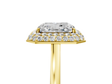 Yellow gold Radiant Halo Diamond Engagement Ring with Solitaire Band and Four-Prong Setting_25
