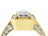 Yellow gold Radiant Halo Diamond Engagement Ring with Split Shank Band and Four-Prong Setting_10