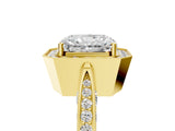 Yellow gold Radiant Halo Diamond Engagement Ring with Split Shank Band and Four-Prong Setting_11