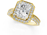 Yellow gold Radiant Halo Diamond Engagement Ring with Split Shank Band and Four-Prong Setting_7