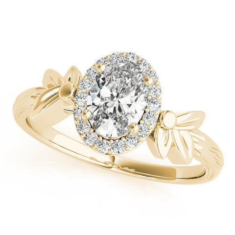 Yellow gold Radiant Halo Diamond Floral Band with Four-Prong Setting 2