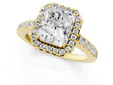 Yellow gold Radiant Halo Diamond Pavé Solitaire Ring_52