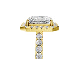 Yellow gold Radiant Halo Diamond Pavé Solitaire Ring_56