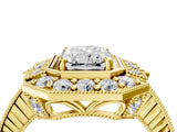 Yellow gold Radiant Halo Diamond Ring with Milgrain Bezel and Prong Setting_10