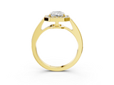 Yellow gold Radiant Halo Pavé Diamond Engagement Ring with Bezel Setting_23