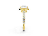 Yellow gold Radiant Halo Pavé Diamond Engagement Ring with Four-Prong Setting_28