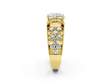 Yellow gold Radiant Halo Pave Diamond Engagement Ring with Milgrain Detailing_51