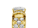 Yellow gold Radiant Halo Pave Diamond Engagement Ring with Milgrain Detailing_54