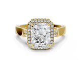 Yellow gold Radiant Halo Pave Split Shank Prong Setting Ring_26
