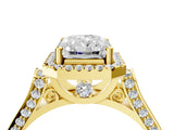 Yellow gold Radiant Halo Pave Split Shank Prong Setting Ring_30