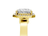 Yellow gold Radiant Halo Pave Split Shank Prong Setting Ring_31