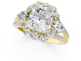 Yellow gold Radiant Halo Split Shank Diamond Engagement Ring with Prong Setting_21
