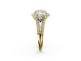 Yellow gold Radiant Halo Split Shank Diamond Engagement Ring with Prong Setting_22