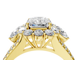 Yellow gold Radiant Halo Split Shank Diamond Engagement Ring with Prong Setting_24