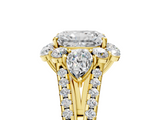 Yellow gold Radiant Halo Split Shank Diamond Engagement Ring with Prong Setting_25