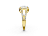 Yellow gold Radiant Halo Split Shank Diamond Ring with Four-Prong Setting_38