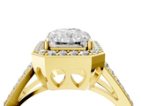 Yellow gold Radiant Halo Split Shank Diamond Ring with Four-Prong Setting_40