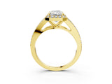 Yellow gold Radiant Halo Split Shank Pave Diamond Ring with Four-Prong Setting_52