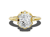 Yellow gold Radiant Halo Split Shank Pave Diamond Ring with Petal Prong Setting_21