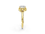 Yellow gold Radiant Halo Split Shank Pave Diamond Ring with Petal Prong Setting_23