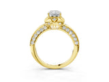 Yellow gold Radiant Halo Split Shank Pave Diamond Ring with Petal Prong Setting_24