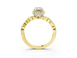 Yellow gold Radiant Halo Twist Band Solitaire Ring with Six-Prong Setting_6