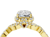 Yellow gold Radiant Halo Twist Band Solitaire Ring with Six-Prong Setting_7