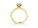 Yellow gold Radiant Milgrain Pave Diamond Engagement Ring with Four-Prong Setting_110