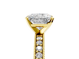 Yellow gold Radiant Milgrain Pave Diamond Engagement Ring with Four-Prong Setting_112