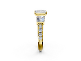Yellow gold Radiant Solitaire Baguette Side Stone Channel Set Engagement Ring_19