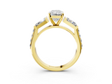 Yellow gold Radiant Solitaire Baguette Side Stone Channel Set Engagement Ring_20