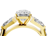 Yellow gold Radiant Solitaire Baguette Side Stone Channel Set Engagement Ring_21