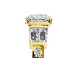 Yellow gold Radiant Solitaire Baguette Side Stone Channel Set Engagement Ring_22