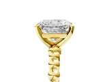 Yellow gold Radiant Solitaire Beaded Band Prong Setting Ring 5