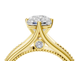 Yellow gold Radiant Solitaire Beaded Band Six-Prong Setting_8