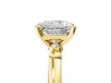 Yellow gold Radiant Solitaire Beaded Band with Four-Prong Setting_68