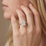 Yellow gold Radiant Solitaire Bezel-Set Diamond Ring with Beaded Band and Four-Prong Setting_15