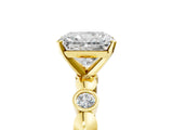 Yellow gold Radiant Solitaire Bezel-Set Diamond Ring with Beaded Band and Four-Prong Setting_52
