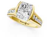 Yellow gold Radiant Solitaire Bezel-Set Diamond Ring with Channel-Set Band_36