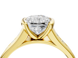 Yellow gold Radiant Solitaire Bezel-Set Diamond Ring with Channel-Set Band_39