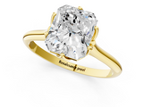 Yellow gold Radiant Solitaire Cathedral Diamond Ring with Six-Prong Setting_26